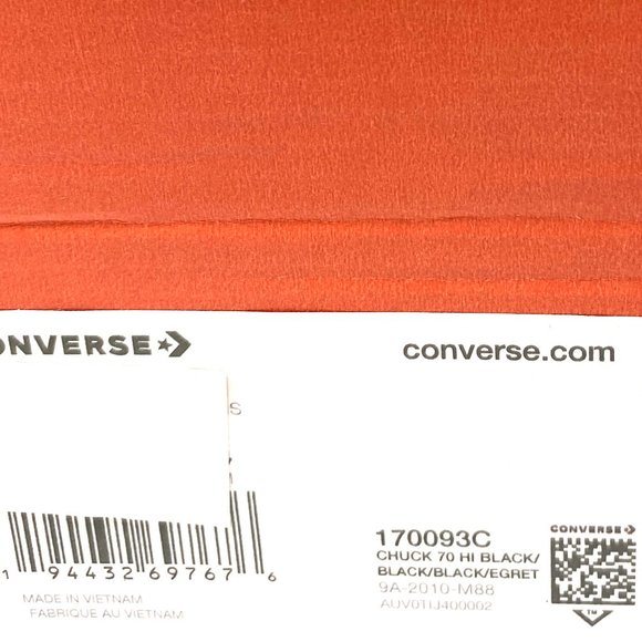 Converse Women's Size 170093C CHUCK 70 Premium Leather Black High Top Sneakers - Picture 8 of 8